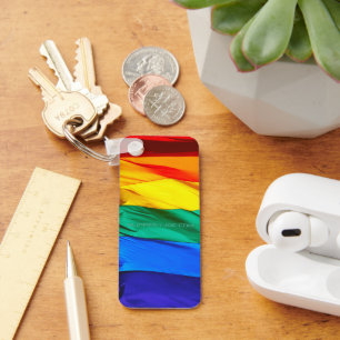 SlipperyJoe's schwule Regenbogenflagge weht rot or Schlüsselanhänger
