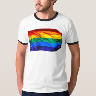 SlipperyJoe's schwule Regenbogenflagge weht rot or T-Shirt