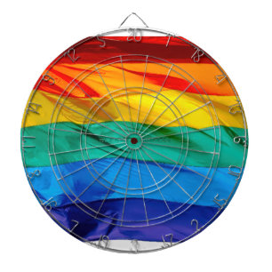 SlipperyJoe's schwule Regenbogenflagge winkt rot o Dartscheibe