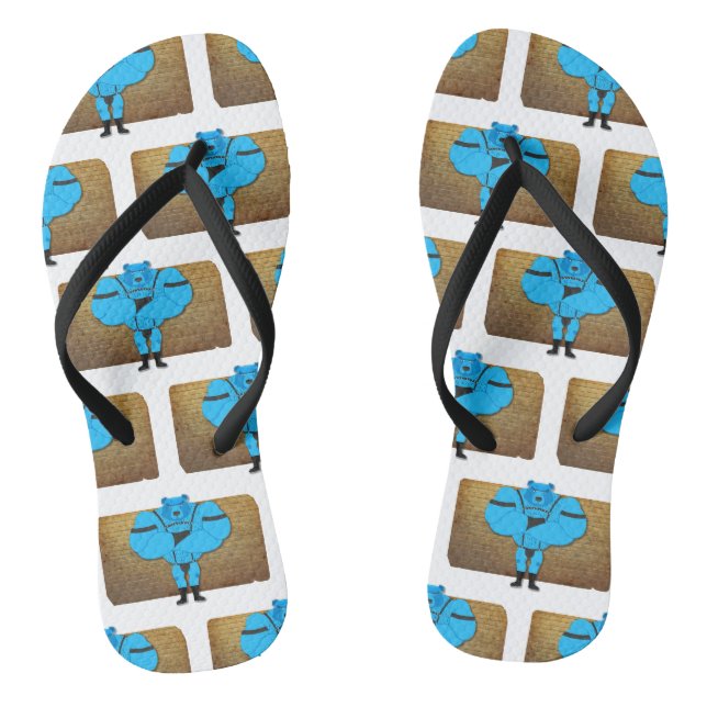 SlipperyJoe's schwuler Muskel Bär Cartoon, während Flip Flops (Fußbett)