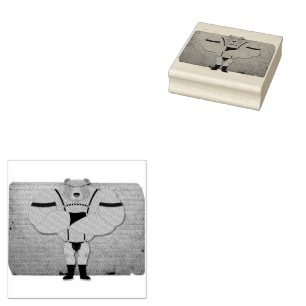 SlipperyJoe's schwuler Muskel Bär Cartoon, während Gummistempel