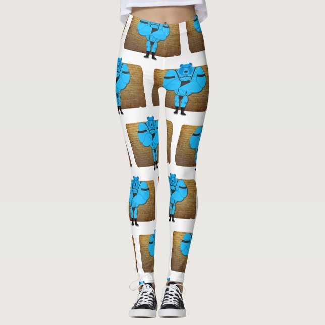 SlipperyJoe's schwuler Muskel Bär Cartoon, während Leggings (Vorderseite)