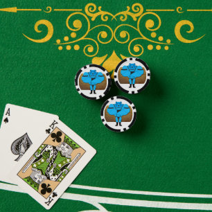 SlipperyJoe's schwuler Muskel Bär Cartoon, während Pokerchips