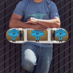 SlipperyJoe's schwuler Muskel Bär Cartoon, während Skateboard