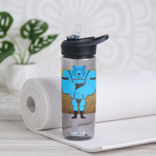 SlipperyJoe's schwuler Muskel Bär Cartoon, während Trinkflasche