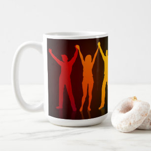 Slipperyjoe's sechs stehende Silhouetten mit erhob Kaffeetasse