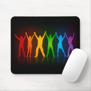 Slipperyjoe's sechs stehende Silhouetten mit erhob Mousepad
