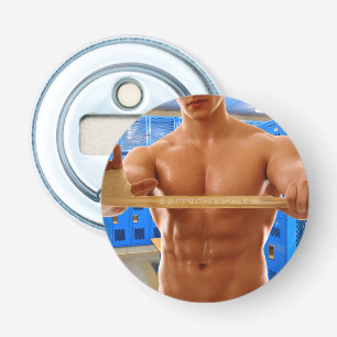 SlipperyJoe's shirtloser muskulöser Mann Bauch Bru Flaschenöffner