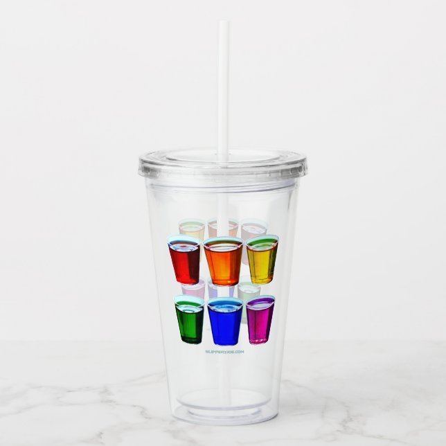 SlipperyJoe's Shot Brille flüssige Stolz Farben ce Acryltrinkbecher (Vorderseite)