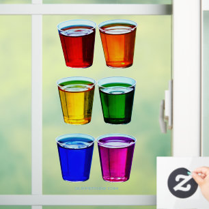 SlipperyJoe's Shot Brille flüssige Stolz Farben ce Fensteraufkleber