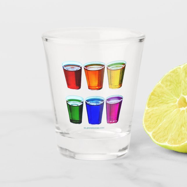 SlipperyJoe's Shot Brille flüssige Stolz Farben ce Schnapsglas (Vorderseite)