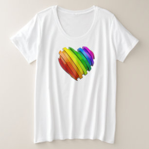 SlipperyJoe's skulpturales dreidimensionales Herz  Große Größe T-Shirt