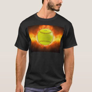 SlipperyJoe's Softball auf Feuer Flammen Feuer Feu T-Shirt