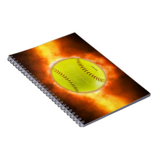 SlipperyJoe's Softball in Flammen Feuerball Himbee Notizblock