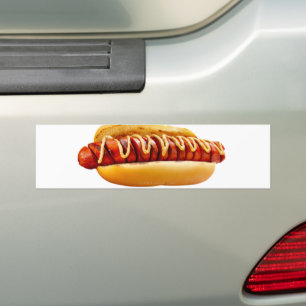 SlipperyJoe's Sommer-BBQ-Vibe-Hotdog in weichem Br Autoaufkleber