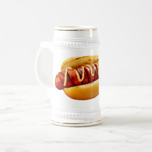 SlipperyJoe's Sommer-BBQ-Vibe-Hotdog in weichem Br Bierglas
