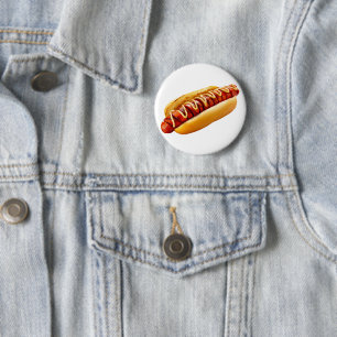 SlipperyJoe's Sommer-BBQ-Vibe-Hotdog in weichem Br Button