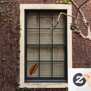 SlipperyJoe's Sommer-BBQ-Vibe-Hotdog in weichem Br Fensteraufkleber