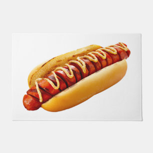 SlipperyJoe's Sommer-BBQ-Vibe-Hotdog in weichem Br Fußmatte