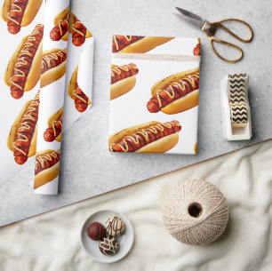SlipperyJoe's Sommer-BBQ-Vibe-Hotdog in weichem Br Geschenkpapier