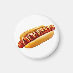 SlipperyJoe's Sommer-BBQ-Vibe-Hotdog in weichem Br Magnet