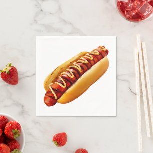 SlipperyJoe's Sommer-BBQ-Vibe-Hotdog in weichem Br Serviette