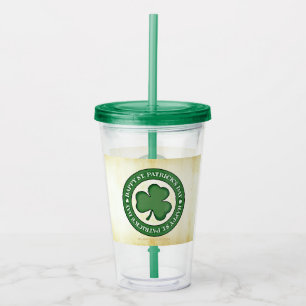 SlipperyJoe's St. Patrick's Day glänzendes dreiblä Acryltrinkbecher