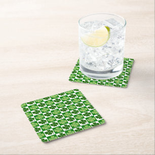SlipperyJoe's St. Patrick's Day Vierblattklee Rechteckiger Pappuntersetzer