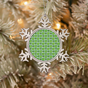 SlipperyJoe's St. Patrick's Day Vierblattklee Schneeflocken Zinn-Ornament