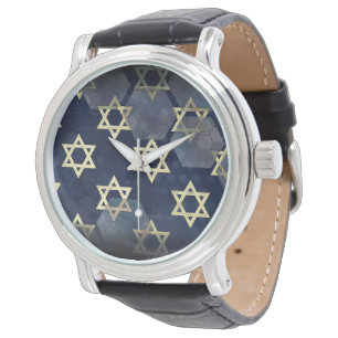 SlipperyJoe's starke Chanukka-Stimmung Davidstern- Armbanduhr