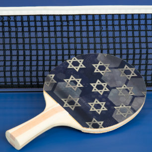 SlipperyJoe's starke Chanukka-Stimmung Davidstern Tischtennis Schläger