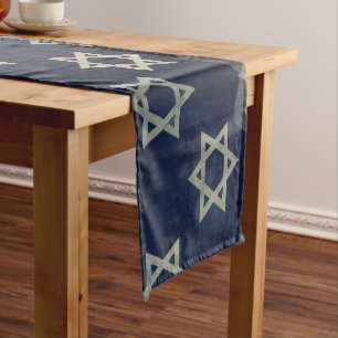 SlipperyJoe's starkes Hanukkah-Feeling Stern von D Kurzer Tischläufer