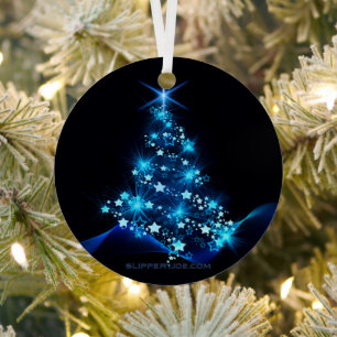 SlipperyJoe's stilisierter leuchtender Weihnachtsb Ornament Aus Metall