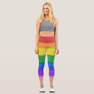 SlipperyJoe's Stolz Fahne Regenbogenfarben aus Hol Capri Leggings
