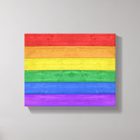 SlipperyJoe's Stolz Holzflagge horizontalen Regenb