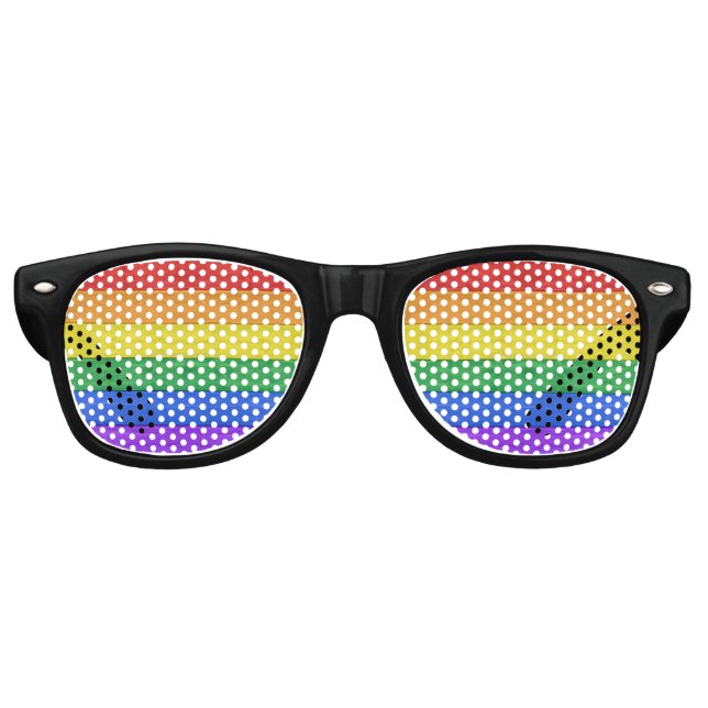 SlipperyJoe's Stolz Holzflagge horizontalen Regenb Partybrille (Vorderseite)
