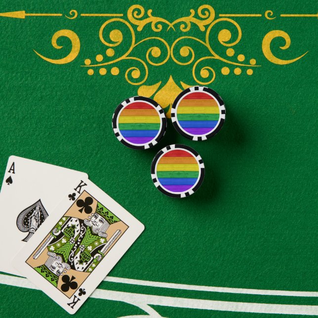 SlipperyJoe's Stolz Holzflagge horizontalen Regenb Pokerchips (Pokertisch (Stapel))