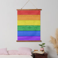 SlipperyJoe's Stolz Holzflagge horizontalen Regenb