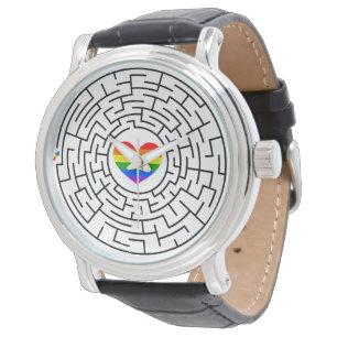 SlipperyJoe's Stolz-Labyrinth-Pfeil-Puzzle labyri Armbanduhr
