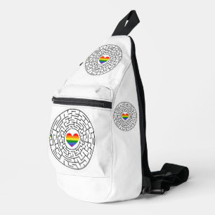 SlipperyJoe's Stolz-Labyrinth-Pfeil-Puzzle labyri Crossbody Bag