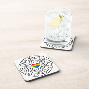 SlipperyJoe's Stolz-Labyrinth-Pfeil-Puzzle labyri Getränkeuntersetzer