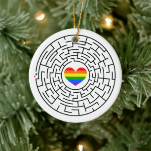 SlipperyJoe's Stolz-Labyrinth-Pfeil-Puzzle labyri Keramik Ornament
