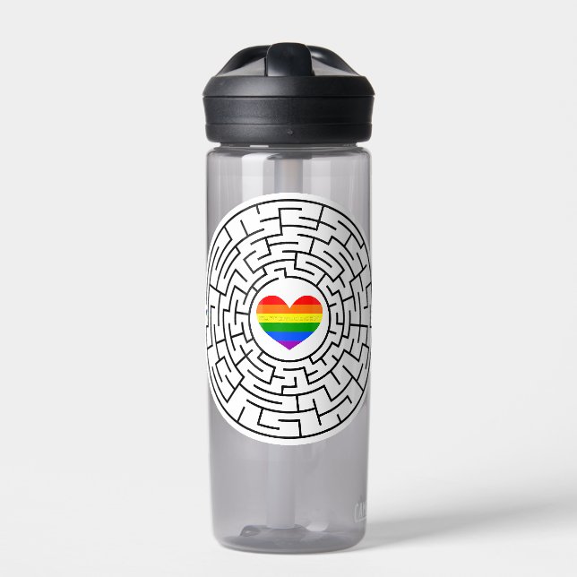 SlipperyJoe's Stolz-Labyrinth-Pfeil-Puzzle labyri Trinkflasche (Vorderseite)
