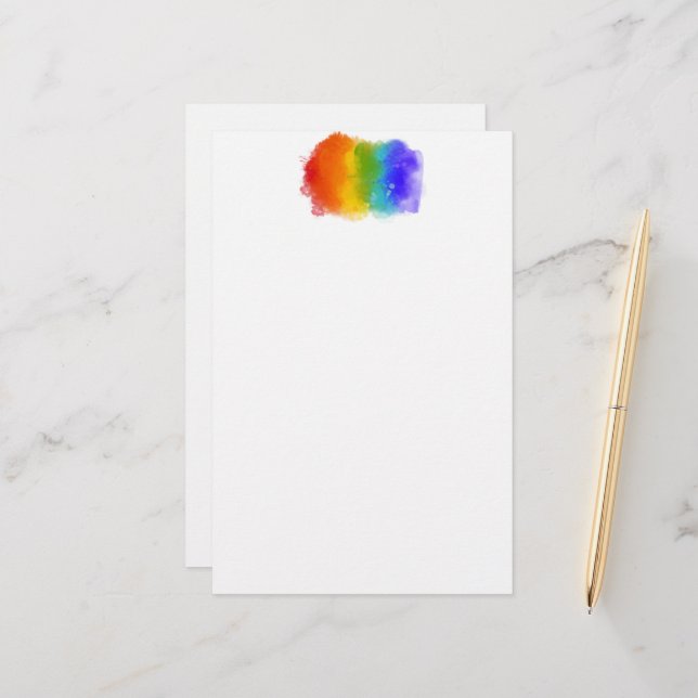 SlipperyJoe's Stolz Spritzer Regenbogenfarben Vibr Briefpapier (Vorderseite/Rückseite Beispiel)