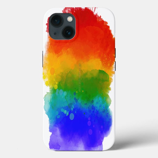SlipperyJoe's Stolz Spritzer Regenbogenfarben Vibr Case-Mate iPhone Hülle (Rückseite)