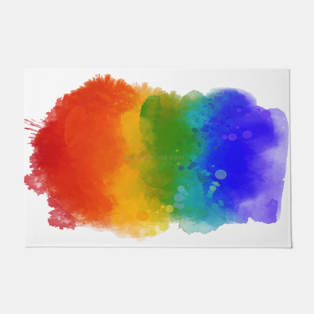 SlipperyJoe's Stolz Spritzer Regenbogenfarben Vibr Fußmatte (Vorderseite)