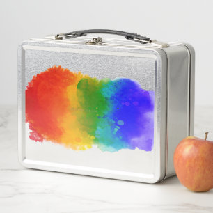 SlipperyJoe's Stolz Spritzer Regenbogenfarben Vibr Metall Brotdose