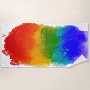 SlipperyJoe's Stolz Spritzer Regenbogenfarben Vibr Strandtuch