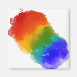 SlipperyJoe's Stolz Spritzfarben Regenbogen feiern Magnet