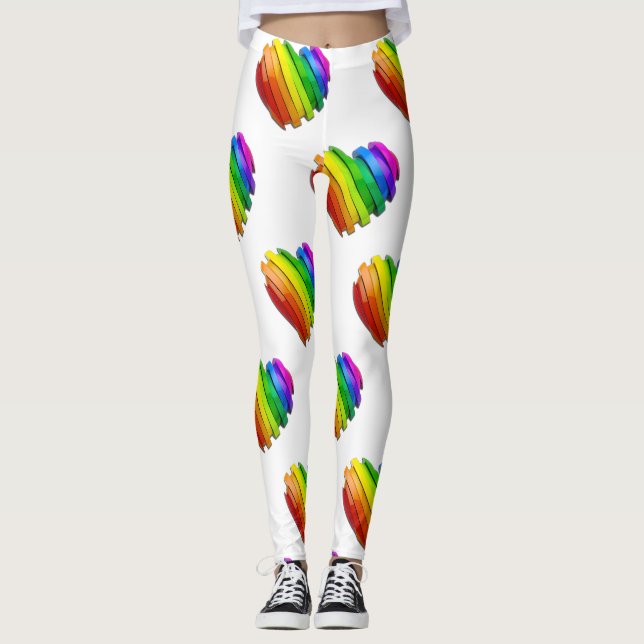 SlipperyJoe's stolze Herzform mehrere Horizonte Leggings (Vorderseite)